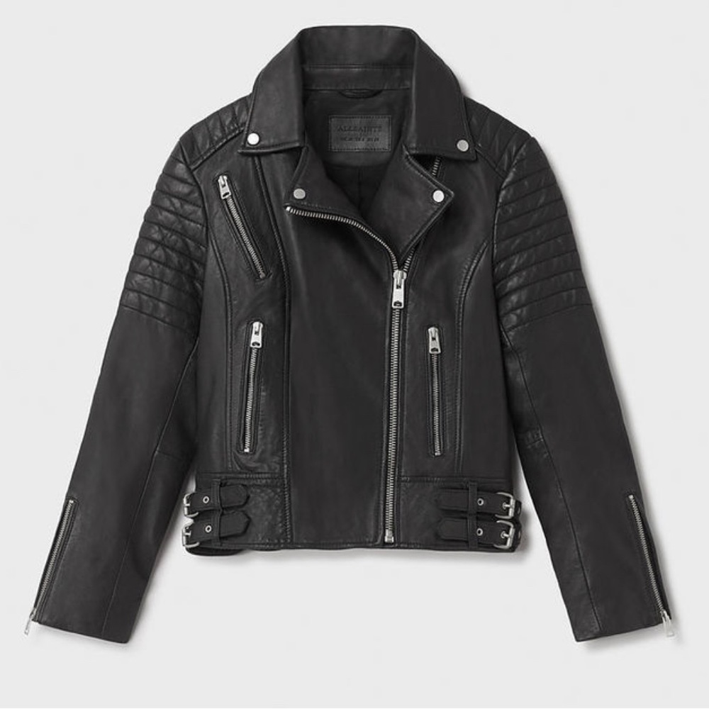AllSaints Papin leather jacket Size US 2 black